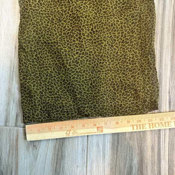 VTG Rene Derhy Pants Green Leopard Artsy S/M Boho Twee Ankle Retro Wide Leg - Picture 6 of 7